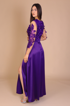 Rochie VANESSA de Ocazie, din Tafta si Flori 3D [3]