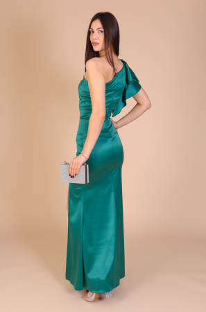 Rochie ZARA Lunga, din Tafta cu Volan si Accesoriu in Talie, Engros [2]