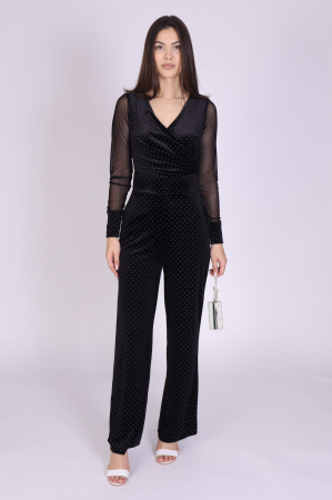 Noutăți - Salopeta ADELA din catifea cu strasuri