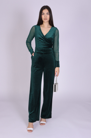 Noutăți - Salopeta ADELA din catifea cu strasuri