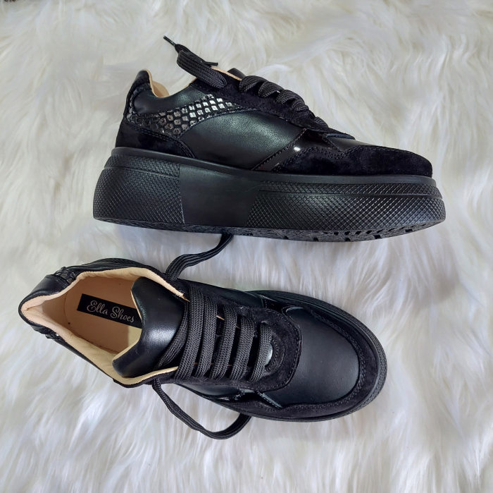 Adidas Asty negru  din piele naturala [2]