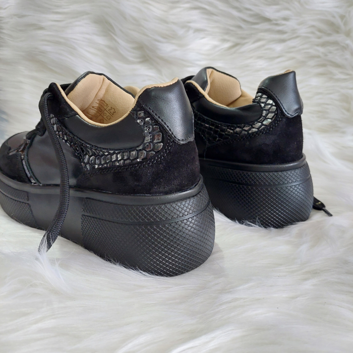 Adidas Asty negru  din piele naturala [4]