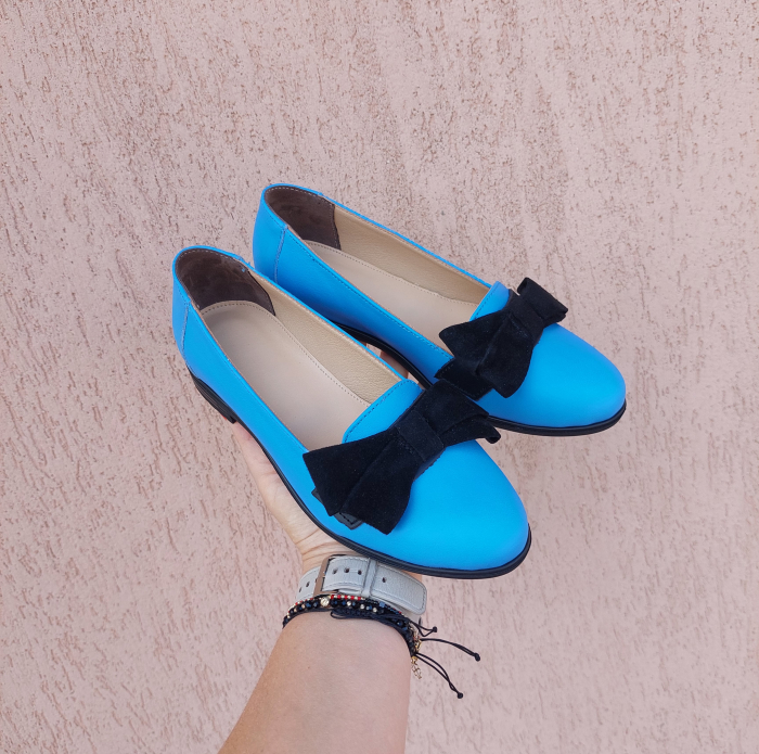 Mocasini piele naturală cu funda [3]