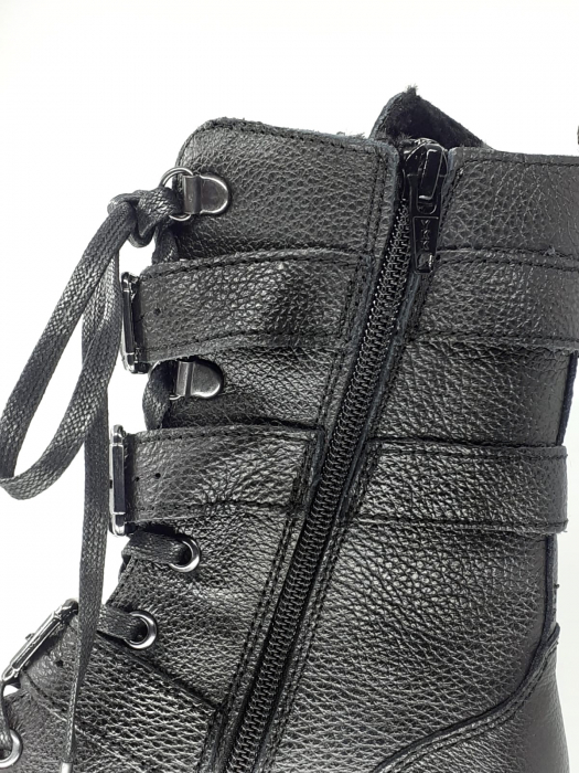 Bocanci Combat cu 4 catarame piele naturală [3]