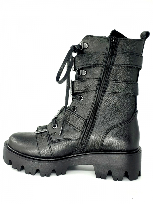 Bocanci Combat cu 4 catarame piele naturală [2]