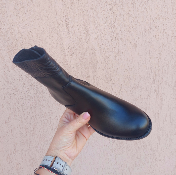Botine damă piele naturală, guler croco [4]