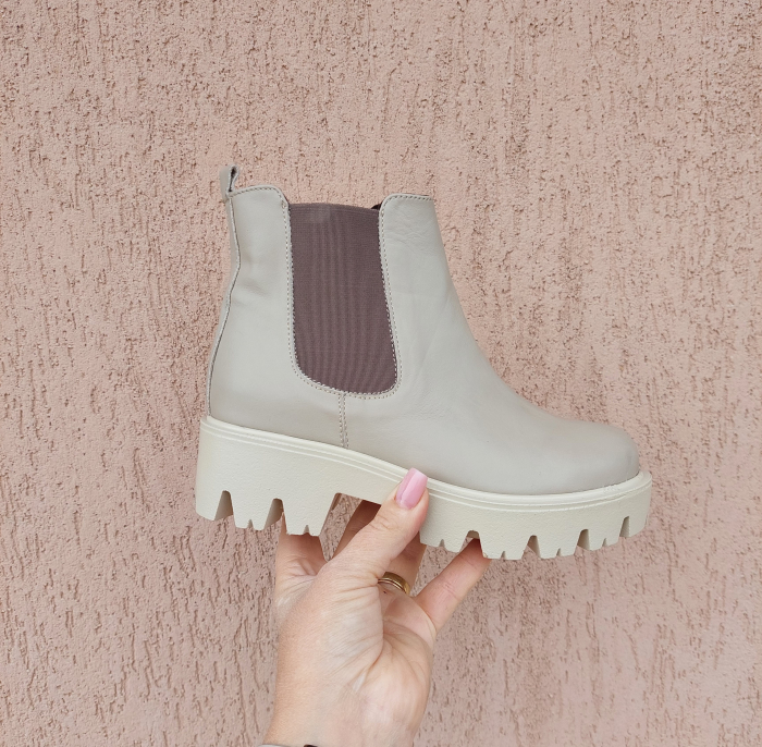 Botine din piele naturala cu elastic [3]