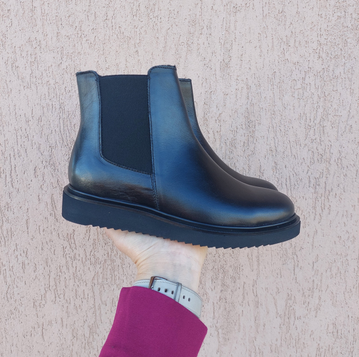 Botine din piele naturala cu elastic [2]