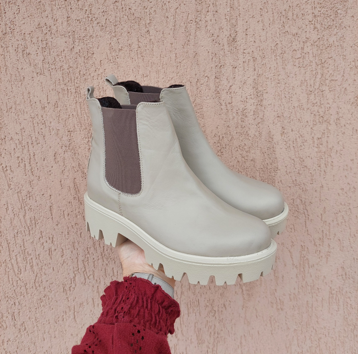 Botine din piele naturala cu elastic [2]