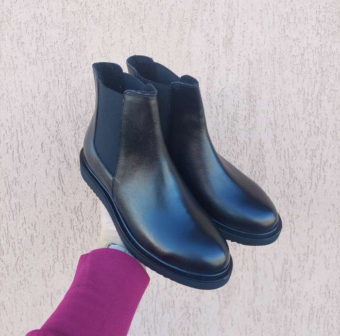 Botine din piele naturala cu elastic [3]