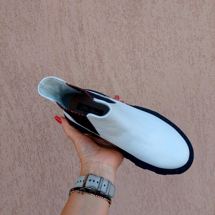 Botine din piele naturala cu elastic [3]