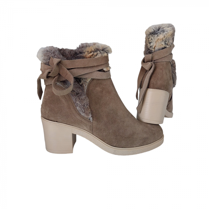 Botine KETRIN din piele intoarsa - guler blana [2]