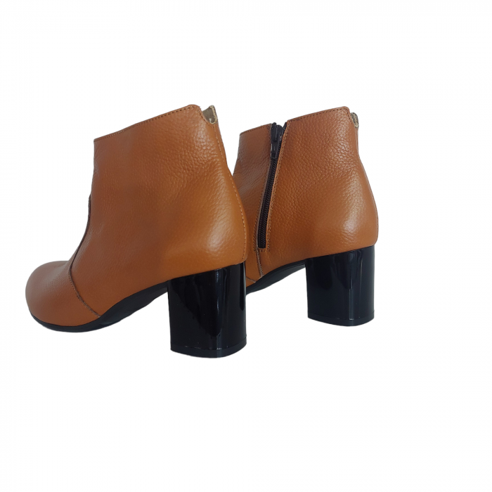 Botine scurte Ketrin toc gros piele naturala [2]
