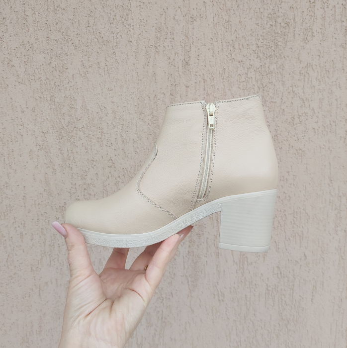 Botine scurte toc gros piele naturala [2]