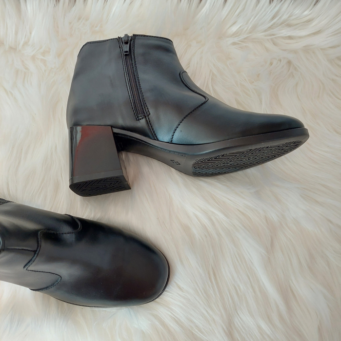Botine scurte Janet toc gros piele naturala [2]