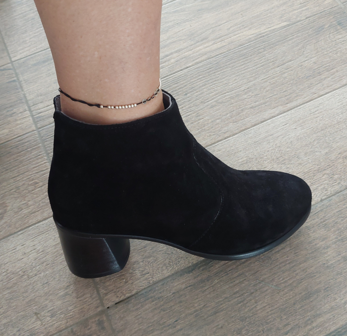 Botine scurte toc gros piele întoarsă velur [3]
