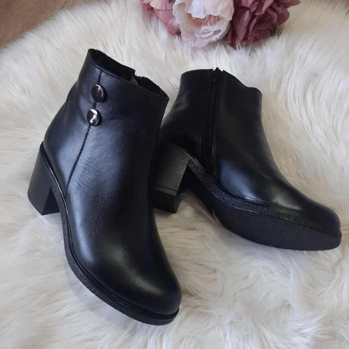 Botine Sila din piele naturală cu butoni [3]