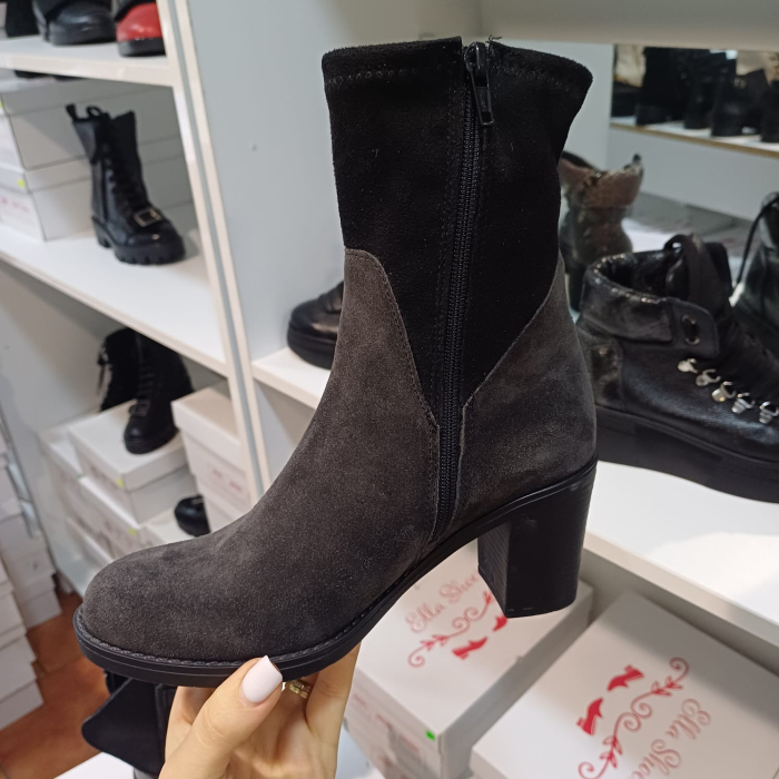 Cizme scurte Amira damă piele naturală velur [2]