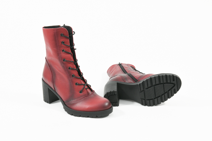 Botine piele naturala lungi cu șiret [2]