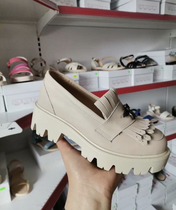 Mocasini cu franjuri Asteria din piele naturală [4]
