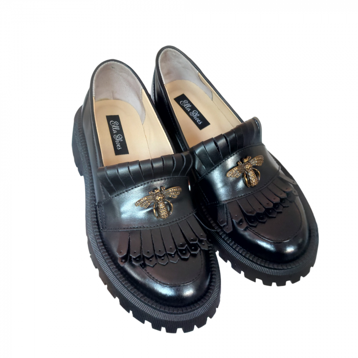 Mocasini cu franjuri Asteria din piele naturală [2]