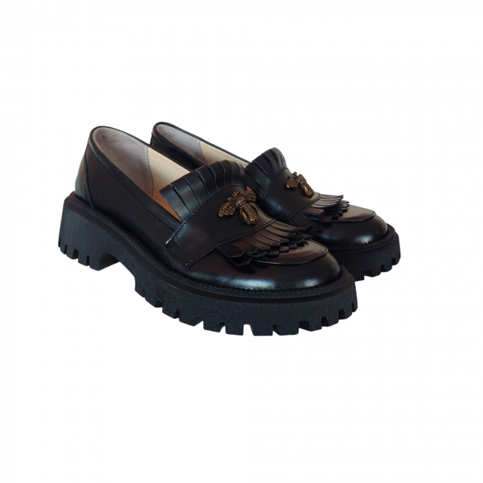 Mocasini cu franjuri Asteria din piele naturală [3]