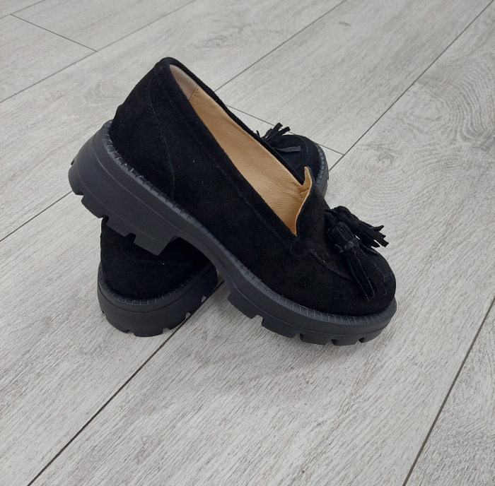 Mocasini Glamour ciucuri din piele întoarsă [3]