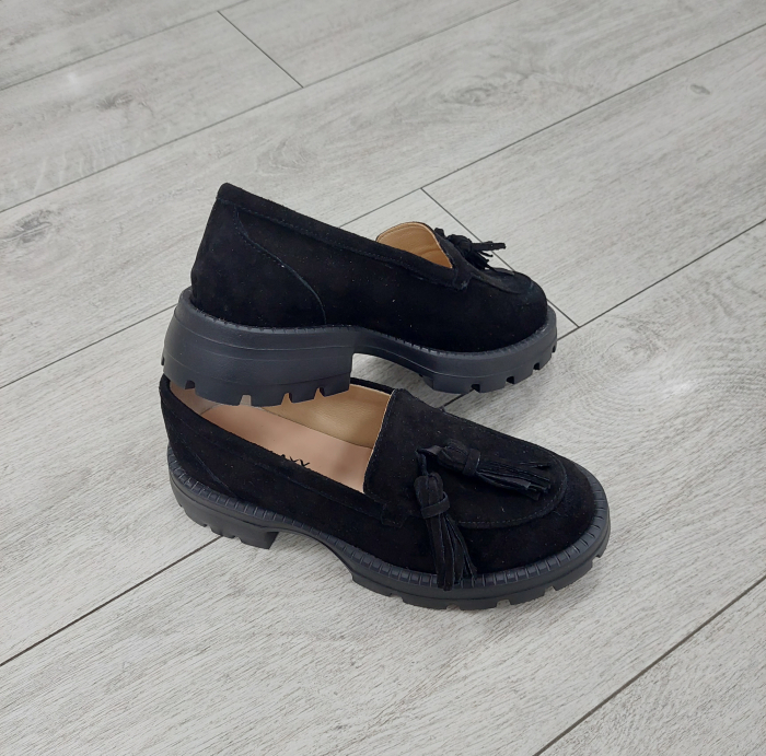 Mocasini Glamour ciucuri din piele întoarsă [2]