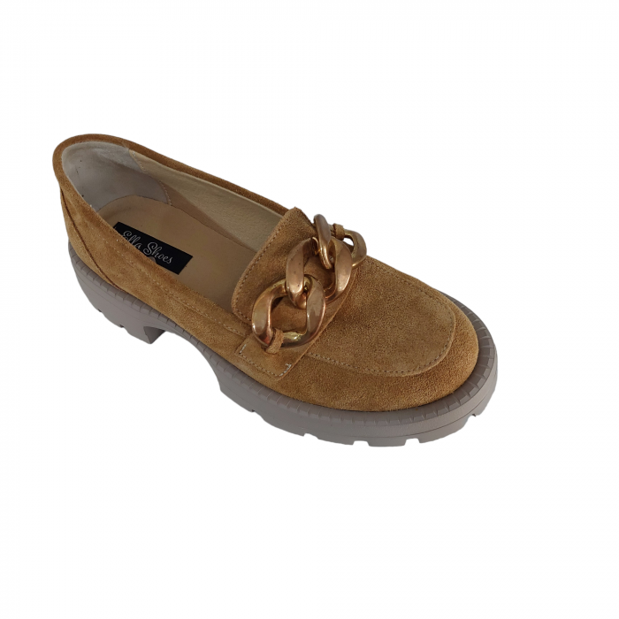 Mocasini Glamour din piele naturală întoarsă [3]