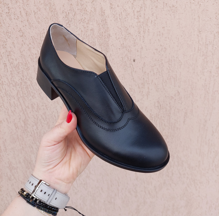 Pantofi din piele naturala cu elastic [3]