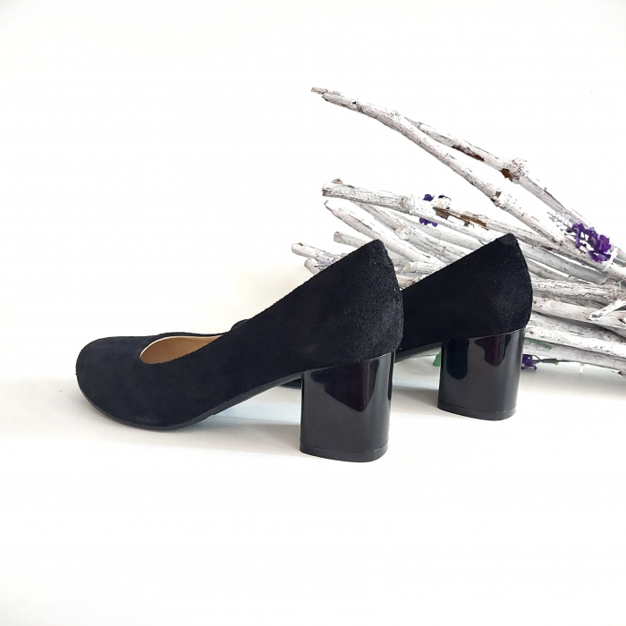Pantofi Ketrin negru toc gros [3]