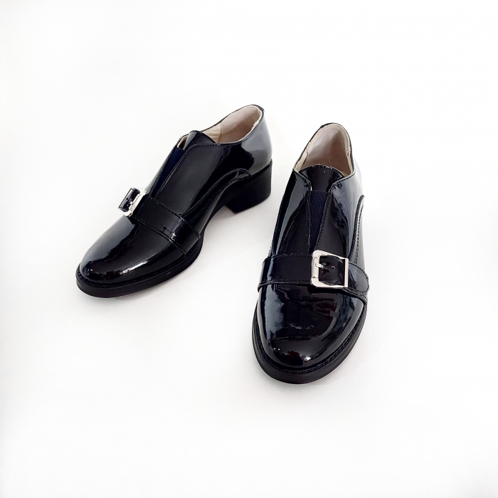 Pantofi office - elegant din piele lacuită cu cataramă [3]