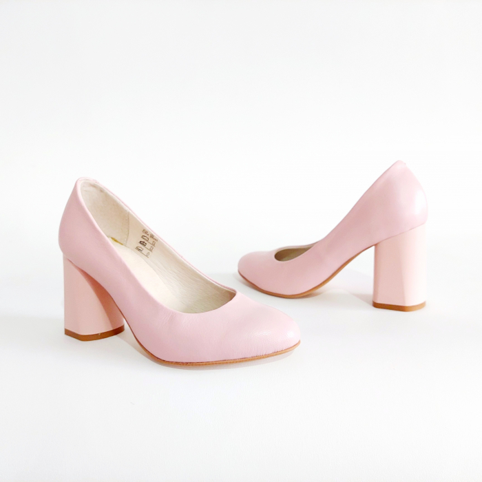 Pantofi office rose toc gros [4]