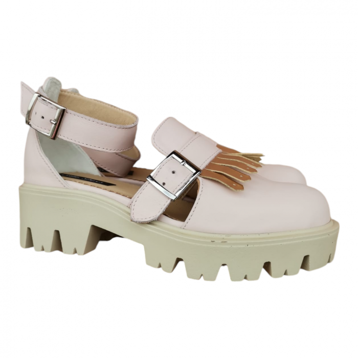 Sandale Nina piele naturală cu baretă&cataramă [3]