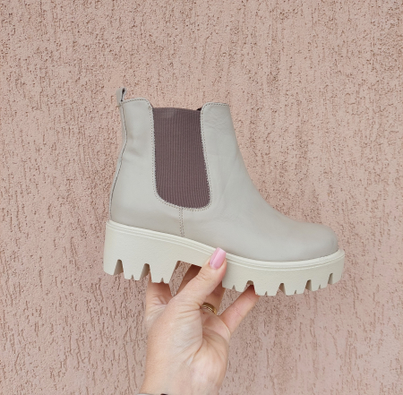 Botine din piele naturala cu elastic [2]