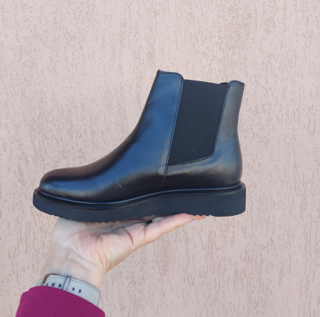 Botine din piele naturala cu elastic [4]