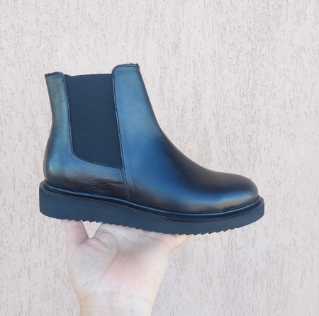 Botine din piele naturala cu elastic [3]