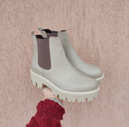 Botine din piele naturala cu elastic [1]