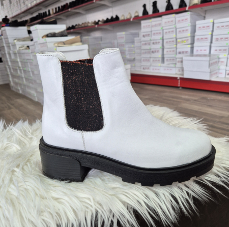 Femei - Botine din piele naturala cu elastic