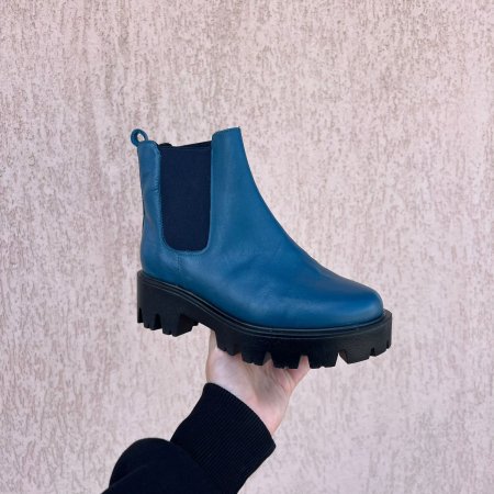 Femei - Botine din piele naturala cu elastic