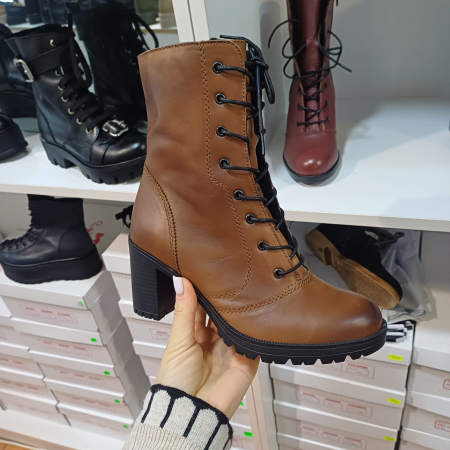 Botine și cizme scurte - Botine piele naturala lungi cu șiret