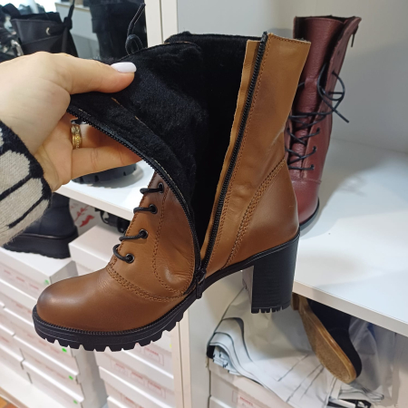 Botine piele naturala lungi cu șiret [1]