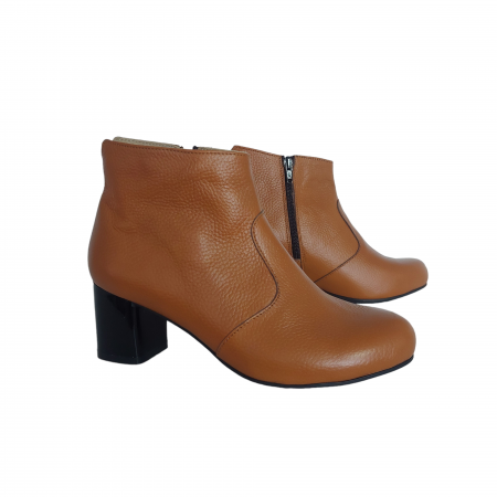 Botine scurte Ketrin toc gros piele naturala [0]