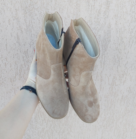 Botine scurte Janet toc gros piele naturala [2]