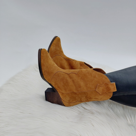 Ciocate  din piele naturală fara fermoar - velur [2]