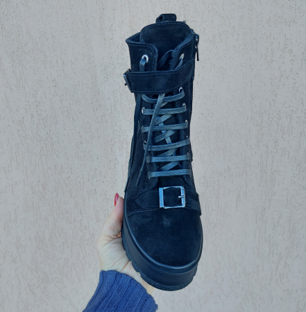 Ghete Amanda cu catarame din piele intoarsa [4]