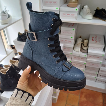 Ghete și bocanci - Ghete  Astra cu cataramă din piele naturală