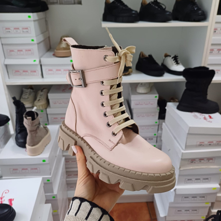 Ghete și bocanci - Ghete Astra  cu cataramă  din piele naturală