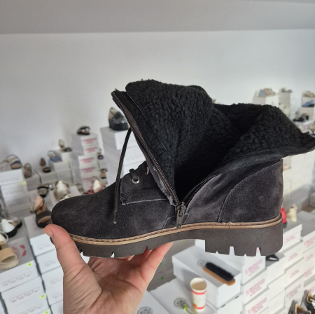 Ghete cu catarama din piele naturala velur [2]