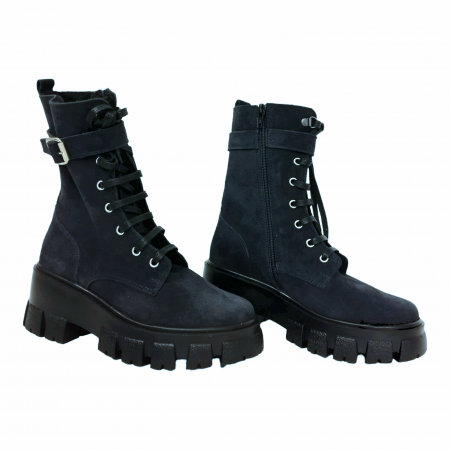 BLACK FRYDAY - 100% Piele naturală - Ghete Melania baretă din piele întoarsă